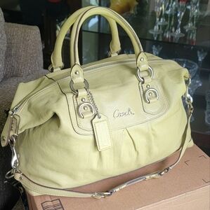 Coach Yellow Satchel with Silver Hardware